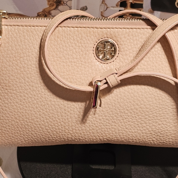 Tory Burch Pebbled Leather Blush Pink Crossbody Bag - Picture 10 of 15
